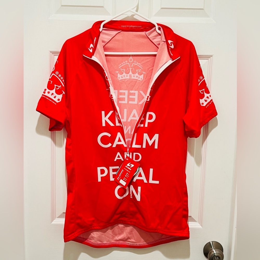 New With Tag Women CYCLING JERSEY KEEP CALM AND PEDAL ON SHORT Sleeves - Picture 6 of 7